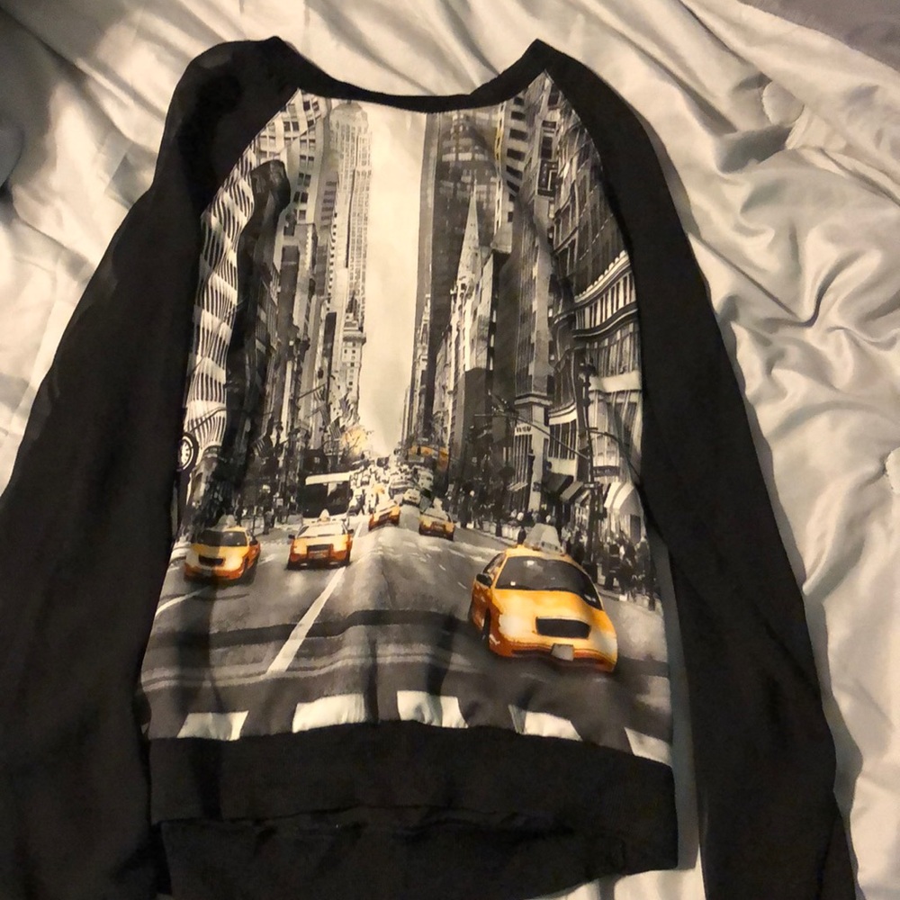 Sheer black New York City shirt